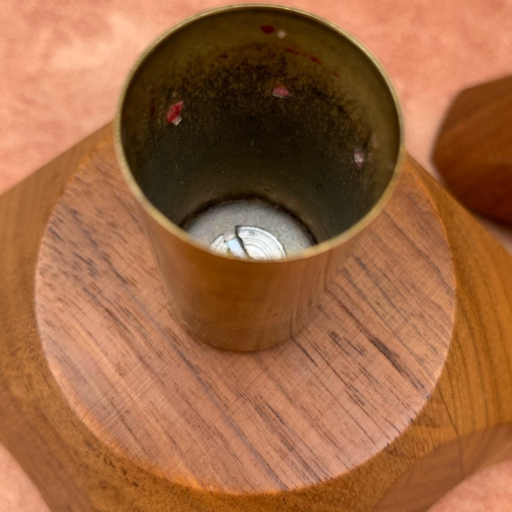 2 Mid-Century Danish Wood Vintage Candle Holders - Picture 7 of 8